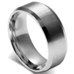 Flongo 8mm Anello Acciaio Inossidabile Lucidato, Anello Uomo Rotondo Liscio Colore Argento/Oro/RosaOro/Nero
