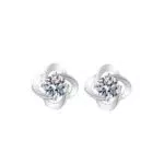 Generico Sterling Silver Cubic Zirconia Stud Earrings For WomenHypoallergenic Simple Earring Studs Classic Fashion Jewelry Orecchini Pendenti Grandi Colorati
