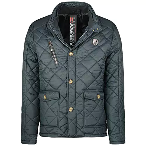 Geographical Norway Cargue Men - Piumino trapuntato caldo da uomo - Giacca invernale foderata da uomo - Giacca a vento a manica lunga