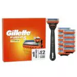 Gillette Fusion 5 Power Rasoio Barba, 1 Rasoio Gillette + 12 Lamette Di Ricambio