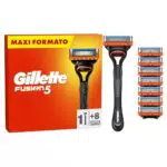 Gillette Fusion5 Rasoio Barba, 1 Rasoio Gillette + 8 Lametta Di Ricambio