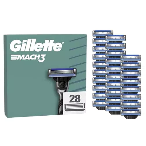 Gillette Mach3 Base 28 Lametta Di Ricambio Per Rasoio Barba Gillette Mach 3