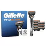Gillette Proglide 1 Rasoio Barba Uomo E 8 Lamette Di Ricambio Con Doppia Lubrificazione Prima E Dopo Le Lame