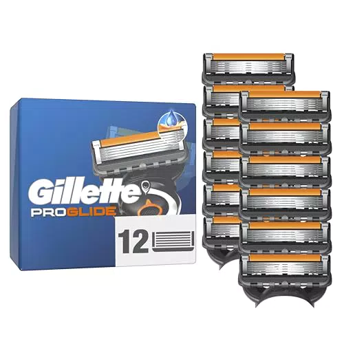 Gillette Proglide 12 Lametta Di Ricambio Per Rasoio Uomo Con Doppia Lubrificazione Prima E Dopo Le Lame E Lubrificazione EverGlide Per Una Profondità E Un Comfort Incredibili