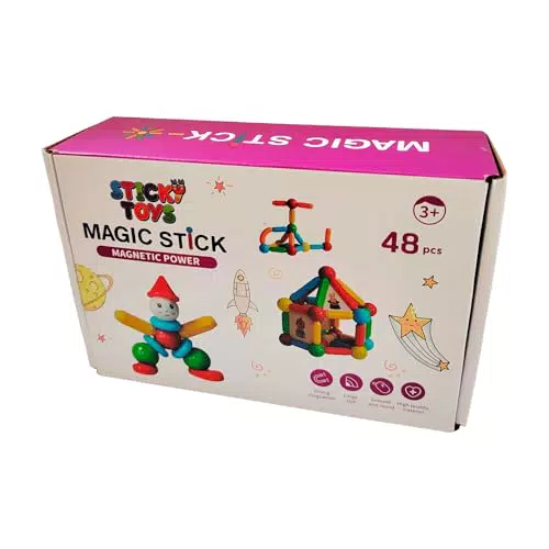 Gioco di costruzioni magnetiche per bambini, 48 pezzi