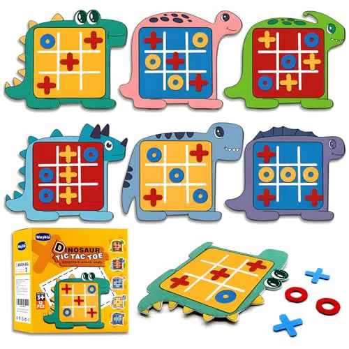 Gioco tic tac toe per Bambin, Giochi da Tavolo Bambini- Stile Dinosauro