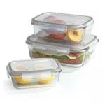 GOURMETmaxx Barattoli di vetro per la conservazione degli alimenti Klick-it Set di 3