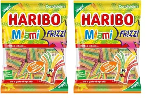 Haribo Miami Frizzi, Caramelle Gommose Veggie Frizzanti