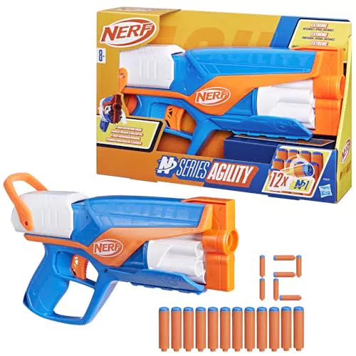 Hasbro Nerf N Series Blaster Agility con Tamburo Rotante da 6 Dardi