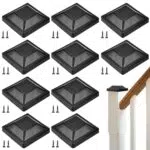 HEKOBAG 10 Pezzi Tappi per Pali Recinzione Tappi Pali Recinzione in Plastica 9.2x9.2cm Tappo Quadrato Plastica Impermeabile per la Protezione dei Pali in Legno