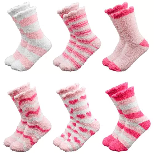 HEKOBAG 6 Paia di Calzini Pantofole da Casa Calze Calde Invernali Donna Calze da Casa Calde Calzini Pelosi Donna Calzini Morbidi Pelosi Donna per i Regali Invernali per le Donne
