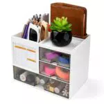 HEKOBAG Organizzatore Scrivania Porta Oggetti da Scrivania Organizer da Scrivania con Cassetti Organizer Scrivania Multifunzione 8 in 1 per Ufficio
