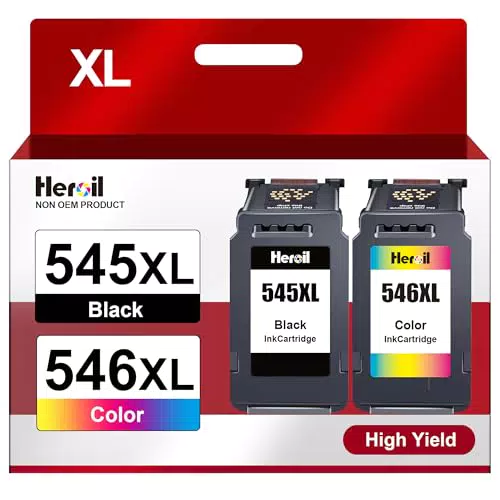 Heroil PG-545 CL-546 XL PG-545XL CL-546XL Cartucce d'inchiostro Sostituzione per Canon 545 546 XL Multipack per Pixma MX490 MX495 MG2550s MG2550 TS3150 TS3151 TS3350 TR4550 TR4551