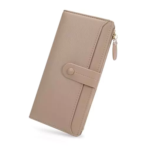 HKCLUF Portafoglio Donna Carte di Credito Donna Grande Capacità Portamonete Donna PU Pelle Portacarte Donna Portafoglio Donna Slim con Finestra ID