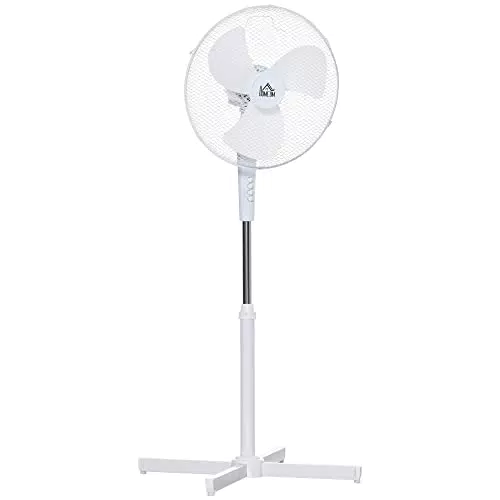 HOMCOM Ventilatore a Piantana a 3 Velocità con Altezza Regolabile