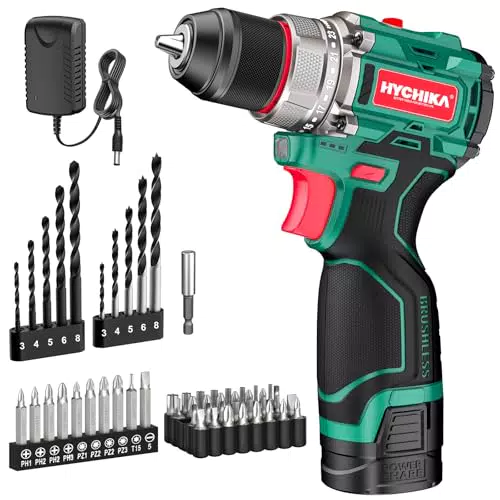 HYCHIKA Trapano Avvitatore Batteria, Motore senza spazzole