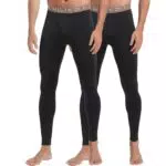 INNERSY Calzamaglia Termica Uomo Nera Invernale Leggera Pantaloni Termici Intimo Termico Pacco da 2