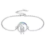 J.MUEN Bracciale Sorelle Donna Argento 925 con Cofanetto Regalo-Gioielli Regali per Sorella