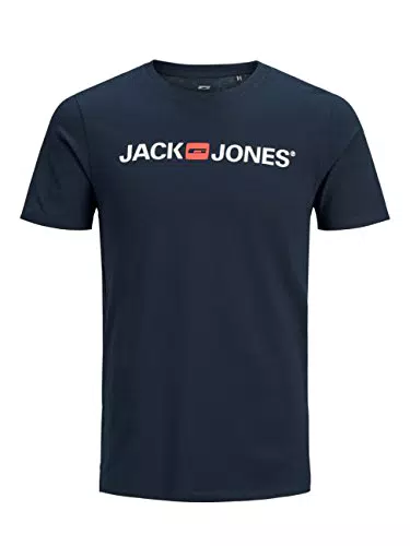 JACK & JONES T-Shirt Uomo Logo Tee SS Crew Neck Medium