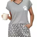 Jahetuul Pigiama Donna Corto Pigiama Estivo da Donna Pigiama per Donne Notte Carino con Gatto Abbigliamento Pigiama Corto Pantaloncini Maniche Corte