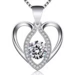 Jewlldeen Collane da donna Argento 925 Cuore Collanine Ciondolo Cuore Regali Regalo San Valentino per lei Amiche Moglie Mamma Amica Compleanno Gioielli Regali