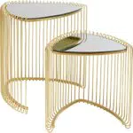 Kare Design tavolino da caffè Wire Gold, oro/vetro