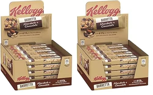 Kellogg's Barrette, Mandorle e Cioccolato, Confezione Display da 16 barrette x32g