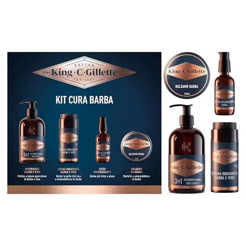 King C. Gillette Kit Cura Barba per Uomo, Profumata Ogni Giorno