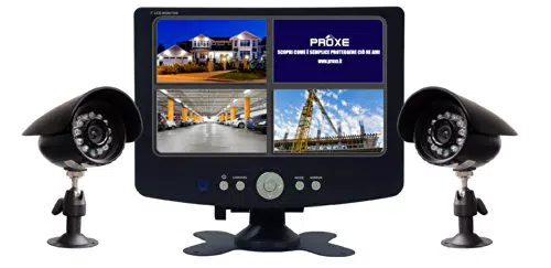 KIT COMPLETO DI VIDEOSORVEGLIANZA CON MONITOR DA 7' + 2 TELECAMERE DA ESTERNO