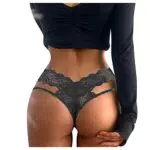 Kobilee Perizoma Donna Sexy Hot per Sesso Aperto Taglie Forti Brasiliana Senza Cuciture Vita Bassa Pizzo Perizoma Mutande Curvy Trasparente Slip Tanga Elasticizzate Biancheria Intima