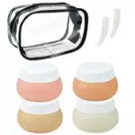 KYYGKY 4 Pezzi Contenitori da Viaggio per Liquidi Silicone 30 ml Kit Viaggio Liquidi Contenitori Cosmetici Dispenser Crema Viso con Coperchio Piccole Lattine di Crema per Shampoo Lozione Cosmetici