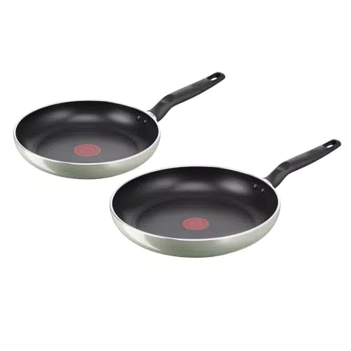 Lagostina Matcha, Set di 2 Padelle 24 e 28 cm con rivestimento in Titanio Antiaderente per Tutti i Piani Cottura