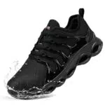 LARNMERN Scarpe Antinfortunistiche Uomo Impermeabile Ammorti Leggere Scarpe Antinfortunistica Scarpe da Lavoro con Punta in Acciaio Comodo Moda Anti-Spacca