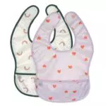 LÄSSIG Set di 2 bavaglini per neonati con chiusura in velcro idrorepellente/Lightweight Bib Happy Rascals Heart