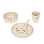 LÄSSIG Set di stoviglie per bambini, piatto ciotola tazza cucchiaio