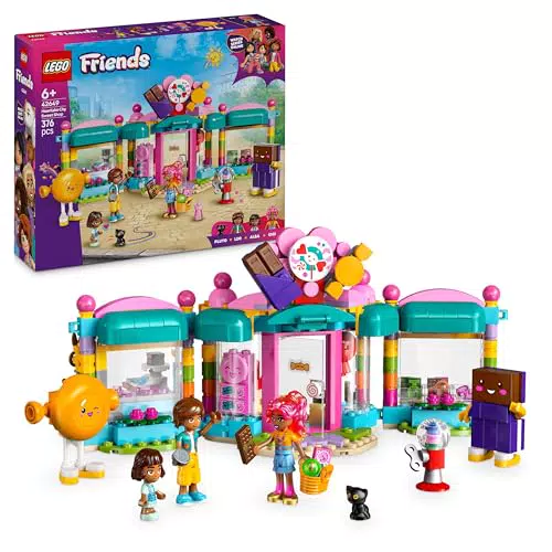 LEGO Friends Negozio di Dolciumi di Heartlake City - Regalo di Pasqua per Bambine e Bambini da 6 Anni - Giochi di Ruolo con Personaggi