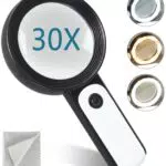 Lente d'Ingrandimento con Luce, 30X Lente Ingrandimento Professionali con 18 LED