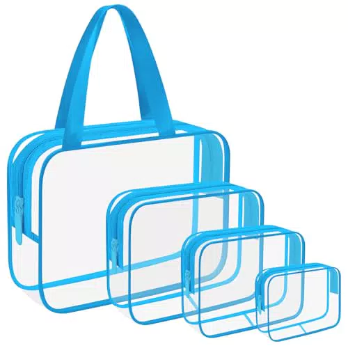 Lermende Borsa da toilette da viaggio trasparente, borsa cosmetica per donne