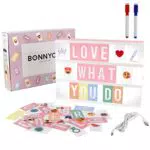 Light Box Rosa con 400 Lettere ed Emoji, 2 Pennarelli - BONNYCO