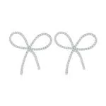 LILIE&WHITE Orecchini a fiocco da donna Orecchini pendenti a fiocco in argento placcato con zirconi per regalo da donna