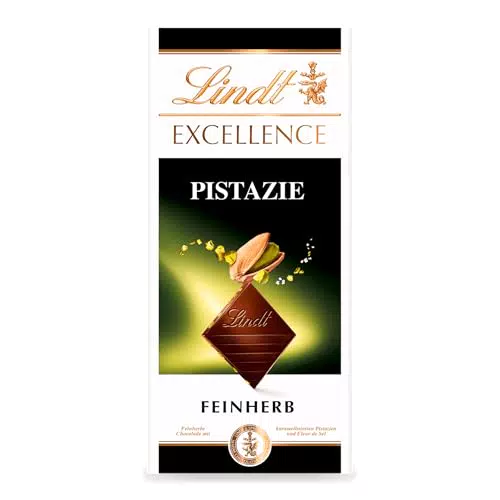 Lindt Tavoletta EXCELLENCE Pistacchio, Tavoletta di Finissimo Cioccolato Fondente Lindt con Granella di Pistacchio
