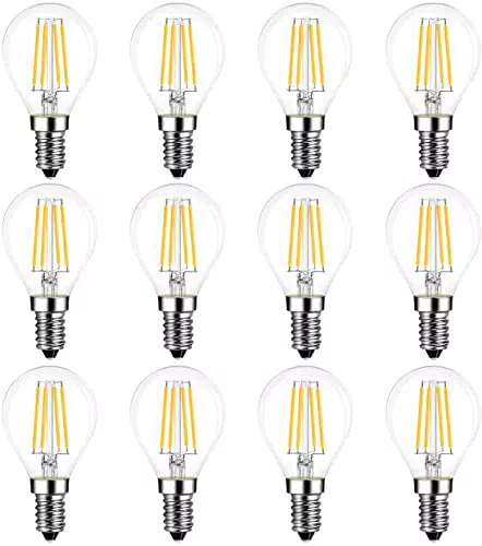LVWIT 12X Lampadina Filamento LED E14, 4W Equivalenti a 40W