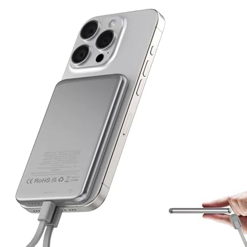 Magsafe Power Bank 5000mAh, Caricatore Portatile Magnetico