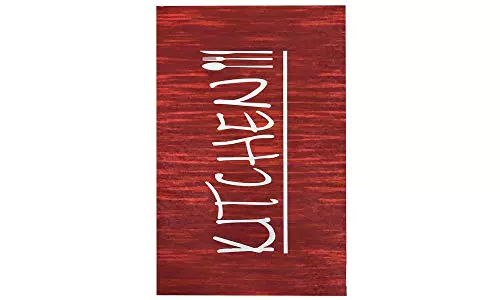MANI TEXTILE TPS_KITCH_ROU_50 Tappeto, Poliestere, Rosso