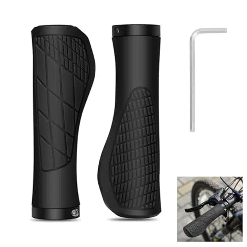 Manopole Bicicletta Ergonomiche 22, 2mm Impugnature per Manubrio Bici in Gomma per MTB