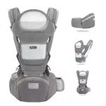 Marsupio Neonati Ergonomico, Porta Bambino da 0-36 Mesi con Sedile Multiposizione