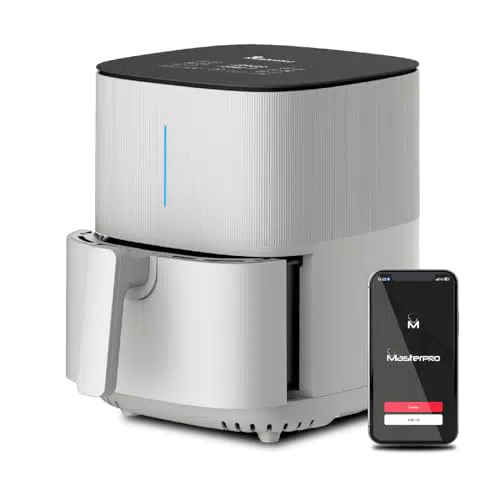 MasterPRO BY CARLO CRACCO - Friggitrice ad aria 1500W 5L - 12 programmi - LED Touch Control - App Control - Rivestimento antiaderente - Colore Bianco