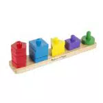 Melissa & Doug Tavola Classifica e Impila, Giocattolo Educativo in Legno con 15 Solidi Pezzi in Legno