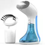 Midmoon Ferro da Stiro Verticale, Stiratrice Verticale a Vapore Portatile Riscaldamento Rapido 30s Ferro da Stiro da 1000W e Leggero per Famiglia Stira Camicie per Viaggi e Casa - Bianco