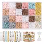 Minnhua 3205 Pezzi Perline Piatte per Braccialetti Perline per Braccialetti Perline Argilla 6mm Perline per Bigiotteria fai da te Perline Heishi per Gioielli Collane Bigiotteria Kit Braccialetti